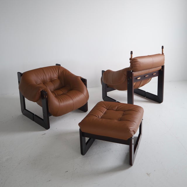 1970s Percival Lafer Mp-97 Chairs + Ottoman, a Set For Sale - Image 5 of 10