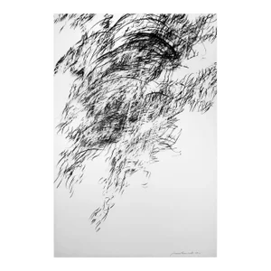 Contemporary Abstract Pigment Pencil on Mylar Drawing "Tipping Point #7" by Jaanika Peerna