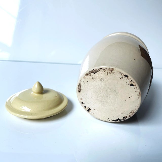 Ceramic Antique French Apothecary Jar For Sale - Image 7 of 8