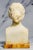 Lovely Small Hand Carved White Marble Statue Sculpture Woman Bust Profile Antique Art Home Decor For Sale - Image 9 of 12