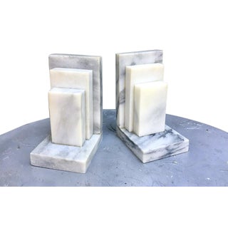 Art Deco Marble Bookends - a Pair For Sale