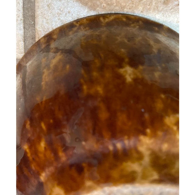 Brown Antique Rockingham Spongeware Mixing Bowl For Sale - Image 8 of 13