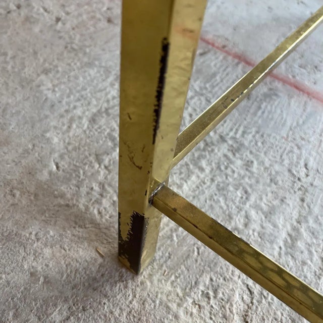 Metal 1960s Sensational Custom Side Table Brass and Iron Grate For Sale - Image 7 of 10