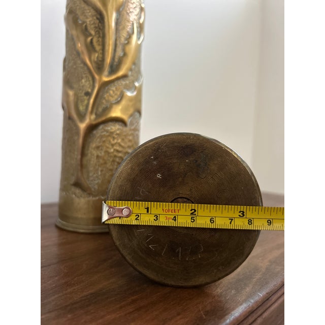 Stunning Pair of World War I Trench Art Vases - France For Sale - Image 13 of 16