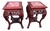 Antique Carved Asian Marble Top Chinese Stands a Pair For Sale