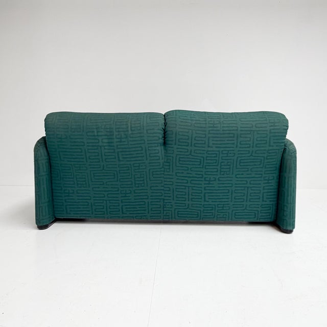 Turquoise Maralunga Sofa with Ottoman by Vico Magistretti for Cassina, 1970s, Set of 2 For Sale - Image 8 of 18