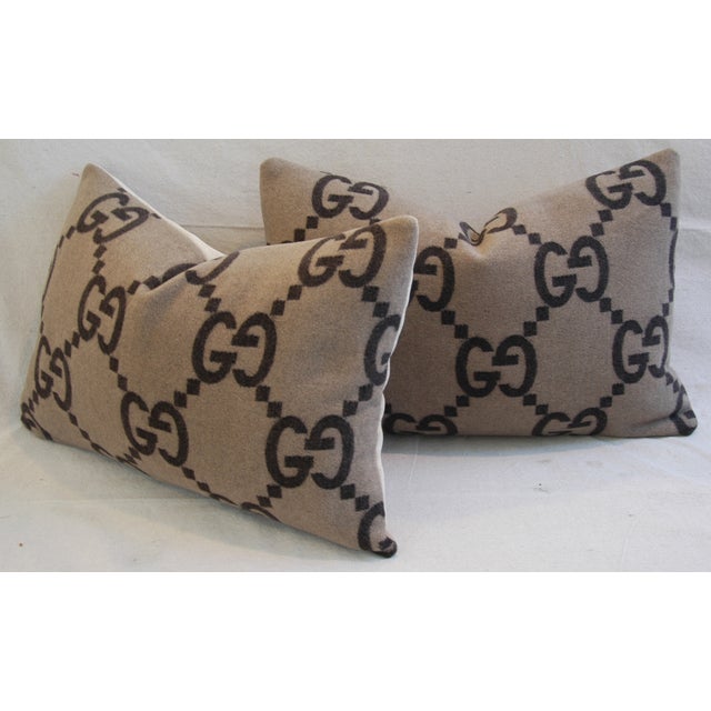 23" X 16" Custom Tailored Gucci Cashmere & Velvet Feather/Down Pillows