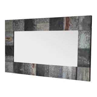 Industrial Metal Patchwork Mirror – Modern Handcrafted Design For Sale