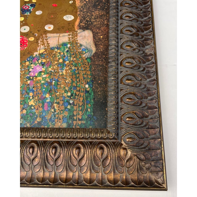 Bronze Gustav Klimt Vintage 1995 Poster of "The Kiss" by Top Art Milano, Framed Reproduction For Sale - Image 8 of 18