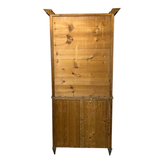 Wood Late 19th Century Tall Swedish Display Cabinet in Dark Grey With Beautiful Patina For Sale - Image 7 of 9