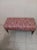 Upholstered Zebra Print Ottoman Bench Red And White Pattern Dark Wood Legs Style: Traditional Color: Red/White/Brown...