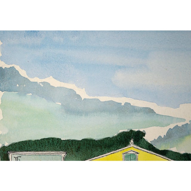 Shops in Aptos Village, California - Mid Century Watercolor by Jon Blanchette For Sale In Monterey, CA - Image 6 of 8