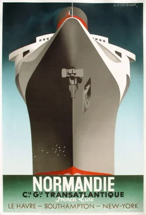1995 After Adolphe Cassandre Normandie French Line Lithograph