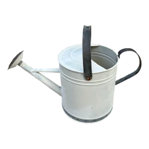 1940s White Galvanized Garden Watering Can