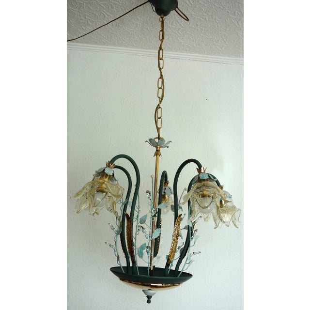 Italian Brass and Glass Lead Crystal Chandelier from Artigian Fabbrica Lambadari, 1960s, in Very Good conditions. Designed...