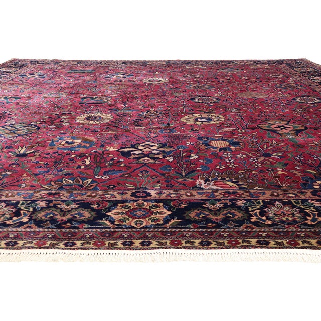 Victorian Vintage Indian Agra Rug, 13'01 X 14'07 For Sale - Image 3 of 10