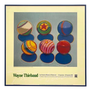 Wayne Thiebaud Vintage 1985 Pop Art Lithograph Print Framed Museum Exhibition Poster " Untitled " 1967