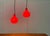 Mid-Century Modern Mid-Century German Red Glass Pendant Lamps from Peill & Putzler, 1960s, Set of 2 For Sale - Image 3 of 18