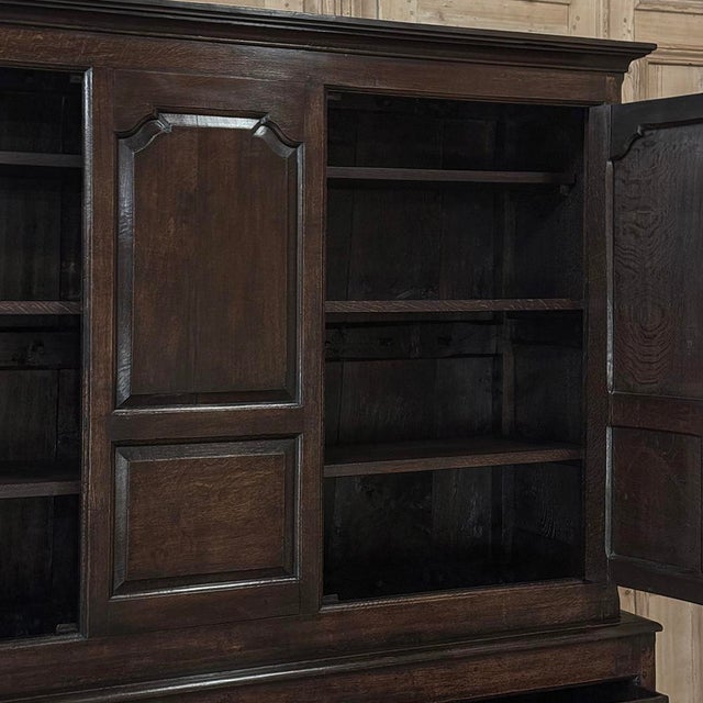18th Century English Oak Linen Press Cabinet For Sale - Image 17 of 18