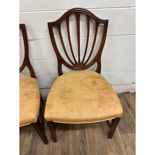 Vintage Duncan Phyfe Hepplewhite Style Shield Back Dining Chairs - Set of 4 For Sale In Kansas City - Image 6 of 13