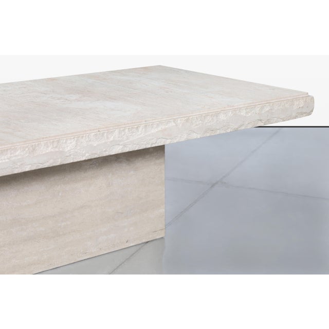 Italian Modern Live-Edge Travertine Coffee Table by Stone International For Sale - Image 10 of 13