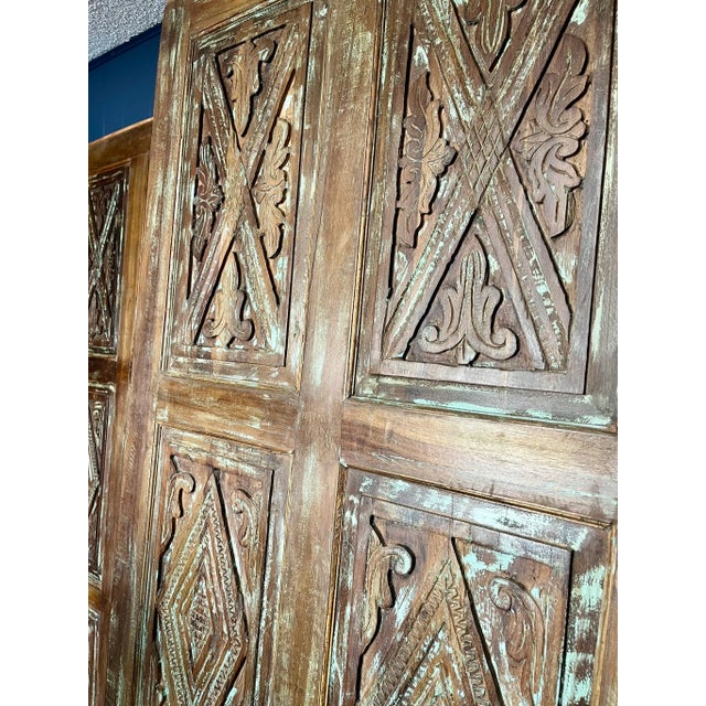Wood Vintage Hand Carved Door Boho Farmhouse Barndoor 84x36 For Sale - Image 7 of 7