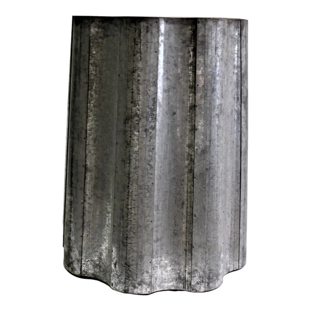 1990s Modern Decorative Art Side Table Galvanized For Sale
