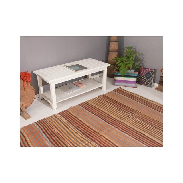 Striped Vintage Wool Kilim Rug - 5`0" X 7`7" For Sale In Los Angeles - Image 6 of 6