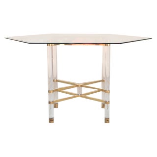 Hexagonal Glass Dining Table by Sandro Petti for Angolometallarte, 1970s For Sale