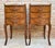 Pair of French Louis XV Revival Inlaid Bedside Tables with Three Drawers, 1940s For Sale - Image 4 of 11