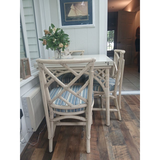 John McGuire Vintage Bamboo Dining Set With Extendable Table, With 4 Chairs For Sale - Image 4 of 7