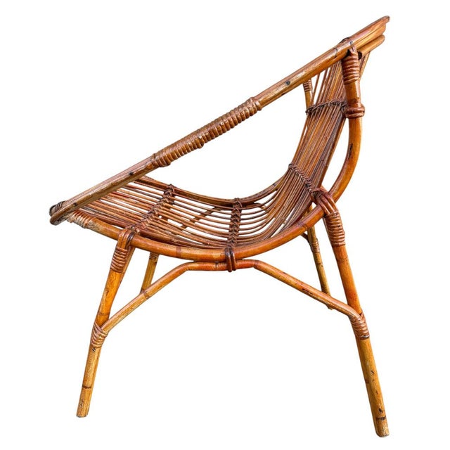 Vintage French Rattan Armchairs, 1960s, Set of 4 For Sale - Image 6 of 18