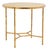 Pedestal Table with Bamboo-Style Gold Metal Base and Gray Marble Top For Sale