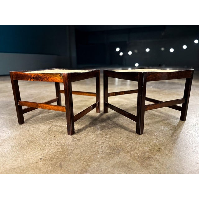 Pair of Brazilian Modern Stools in Rosewood and Cane, Liceu De Artes, 1960s For Sale - Image 14 of 15