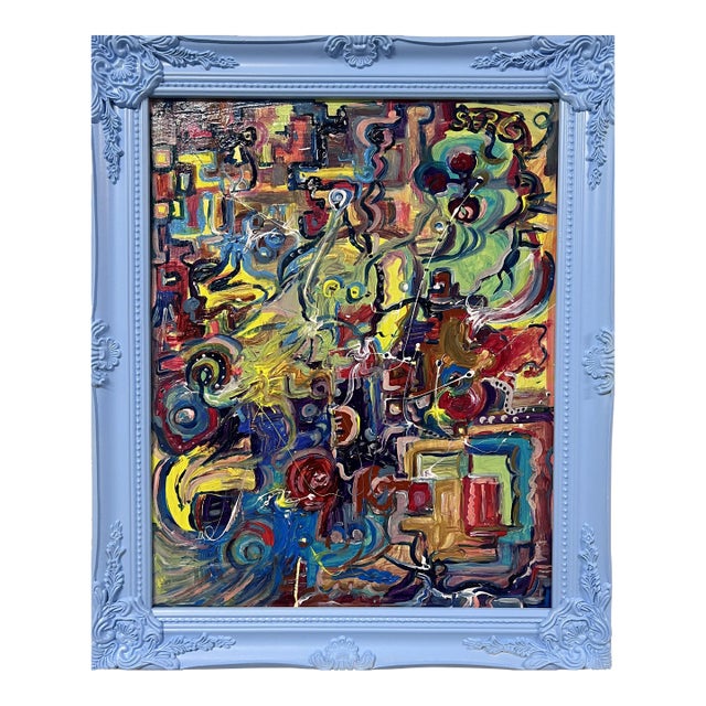 Original Abstract Painting on Canvas "Optimistic Creativity" by Serg Graff Coa For Sale