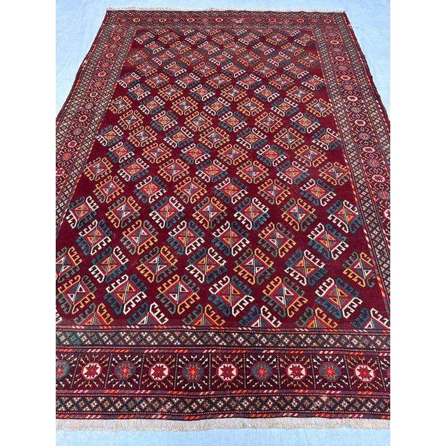 Antique Beshir Hand-Knotted Wool Rug - 8'8" X 6'3" For Sale - Image 12 of 16