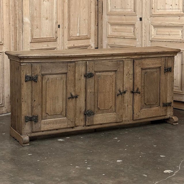 Wood 18th Century Dutch Rustic Oak Buffet ~ Credenza With Wrought Iron For Sale - Image 7 of 18