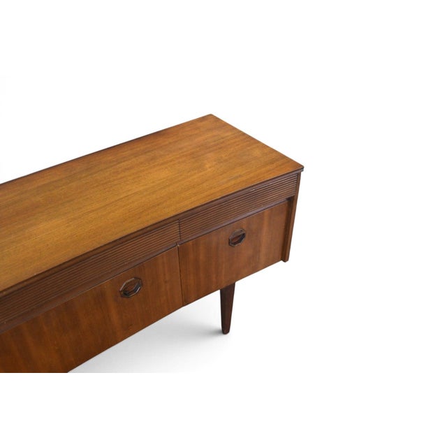Mid 20th Century Mid 20th Century Bow Front Mahogany + Rosewood Dresser by Elliotts of Newbury, Attributed For Sale - Image 5 of 10