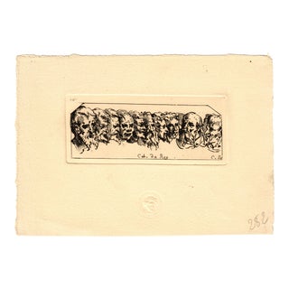 Mid 20th Century Louvre, Paris Cab Du Roy Miniature Etching of Classical Portraits For Sale