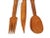 Tribal Mid 20th Century Vintage Hand Carved Solid Wood Salad Serving Utensils - Set of 3 For Sale - Image 3 of 10
