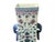 Vintage Oriental Porcelain White Blue Pink Color Flower Bats Graphic Art Vase For Sale In San Francisco - Image 6 of 10