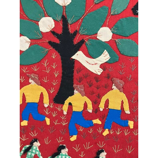 Tereza Laztiko – Signed Mexican Appliqué Folk Art Village Scene For Sale - Image 11 of 12