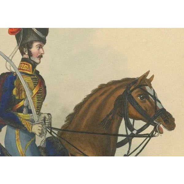 Hanoverian Guard Hussar Officer Elegance, Print For Sale - Image 6 of 8