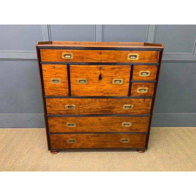 Camphor Wood Secretaire Military Chest, 1835 For Sale - Image 12 of 18