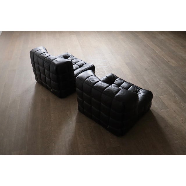 1960s Kashima Lounge Chairs in Leather by Michel Ducaroy for Ligne Roset, 1969, Set of 2, Set of 2 For Sale - Image 5 of 15