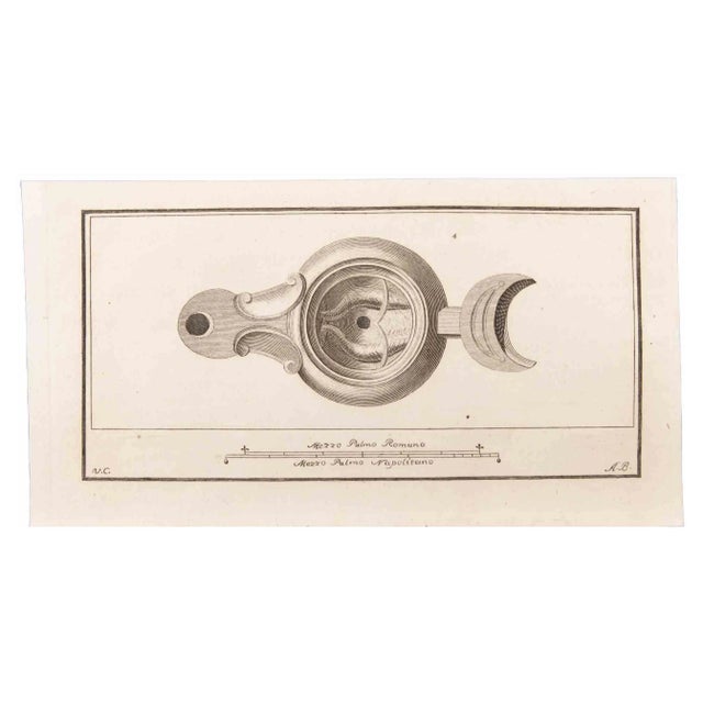 Vincenzo Campana, Oil Lamp, Etching, 18th Century For Sale