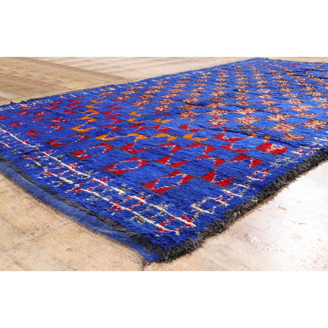 Blue Vintage Beni M'Guild Moroccan Rug, 06'01 X 12'03 For Sale - Image 8 of 10