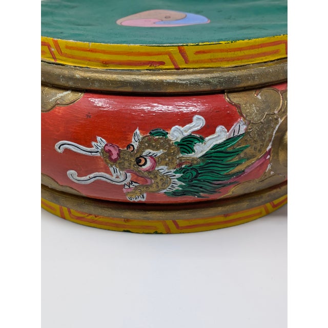 Wood 1950s Handmade Tibetan Dhyāngro/Nga Ritual Drum For Sale - Image 7 of 9