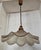 Vintage Ceiling Lamp with Relief Glass Shade on Oak Wood Mount and Brass Chain, 1970s For Sale - Image 6 of 9
