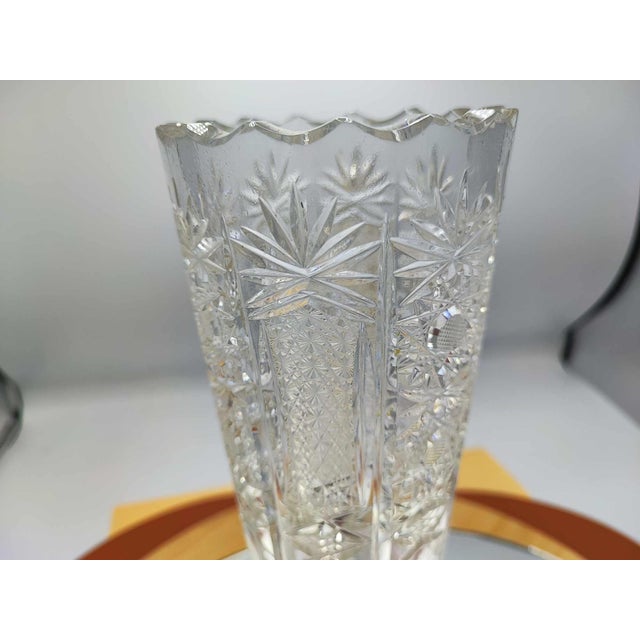 Vintage Polish Crystal Vase by Julia Glassworks, 1970s For Sale - Image 3 of 6